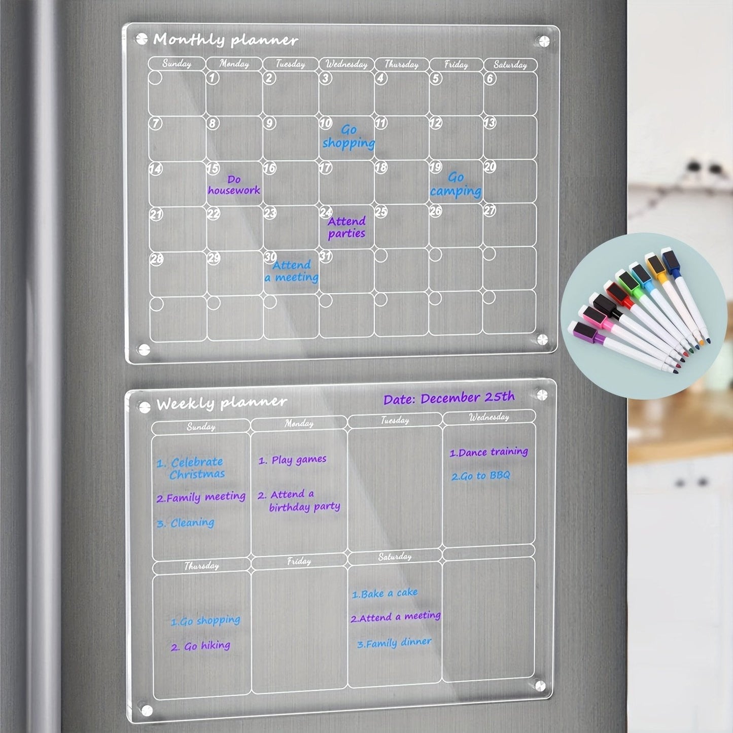 📆Magnetische Planningsplanner Voor Koelkast [Permanent Herbruikbaar]