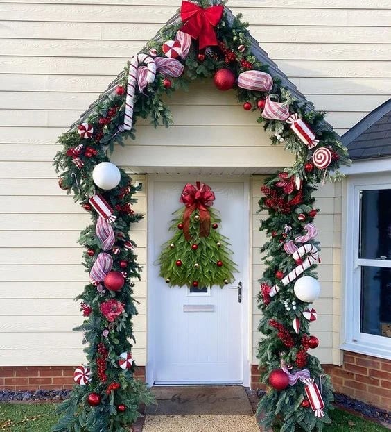 🎄Farmhouse Christmas Tree Garland for Front Door